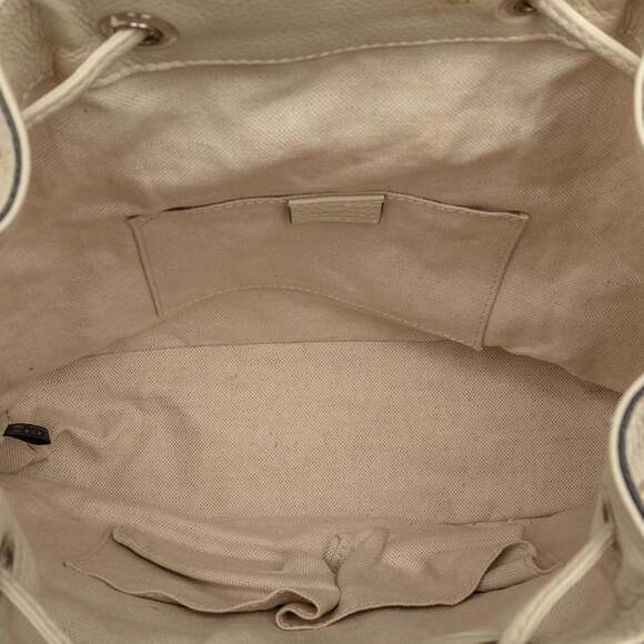 GUCCI Authentic White Leather Bamboo Backpack main image 5